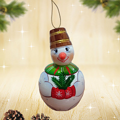 Фигурка деревянная Снеговик