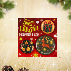 Набор значков Олень с золотыми рогами